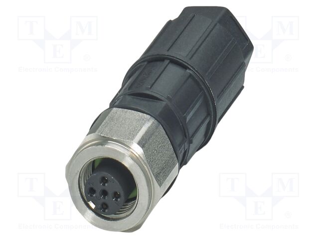 Connector: M12; plug; PIN: 4; 48V; straight; IP65; IDC; Contacts: CuSn