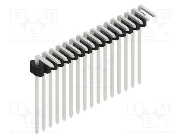 Connector: pin strips; pin header; male; PIN: 16; 1.27mm; THT; 1x16