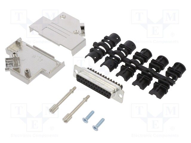 D-Sub; PIN: 25; female; shielded; angled 45°; screw terminal