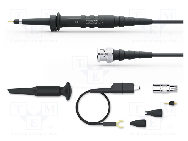 Probe: for oscilloscope; passive; 25MHz; 1: 1; 600V; 14ns; 1.2m
