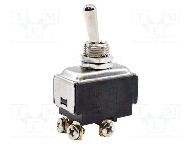 Switch: toggle; Pos: 2; DPST-NO; OFF-ON; 15A/277VAC; 0÷85°C; UL94V-0