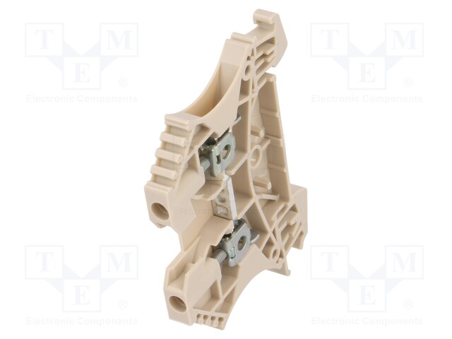 Splice terminal: rail; 2.5mm2; ways: 1; terminals: 2; beige; wemid