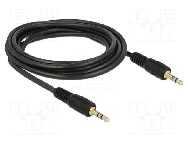 Cable; Jack 3.5mm plug,both sides; 2.5m; black