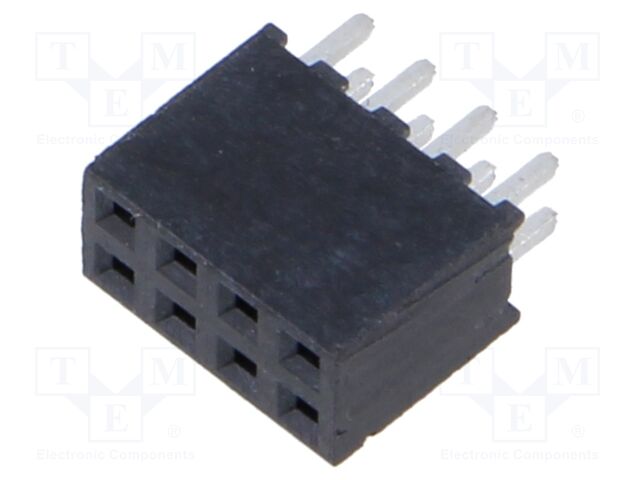 Connector: pin strips; female; PIN: 8; 2mm; gold-plated; THT; socket