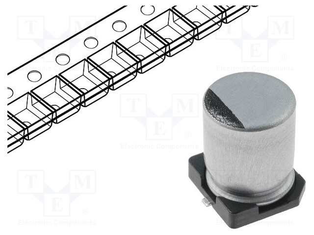 Capacitor: electrolytic; SMD; 100uF; 25VDC; Ø6.3x7.7mm; ±20%; 1000h