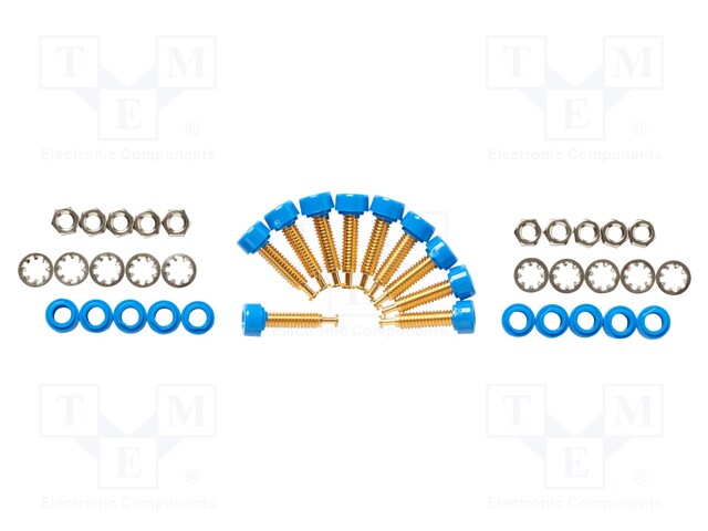 Socket; 2mm banana; 5A; 22.35mm; blue; Mounting: on panel; 10pcs.