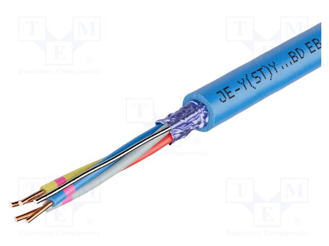 Wire; JE-Y(ST)Y÷BD EB; 2x2x0.8mm; wire; Cu; shielded,Al-PET foil