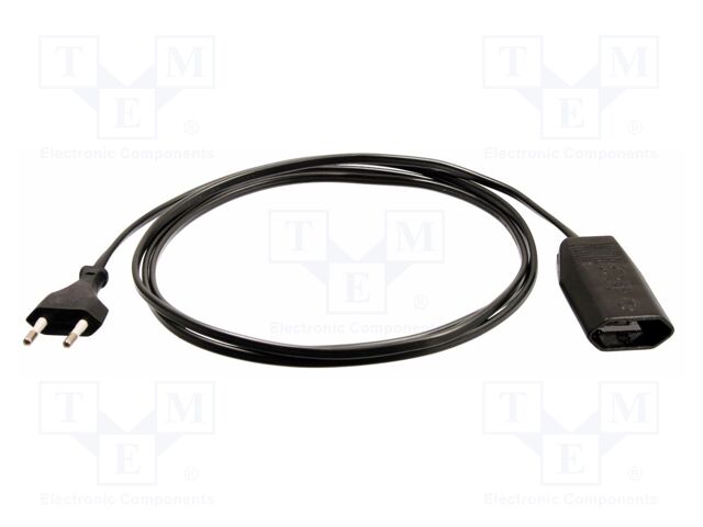 Extension lead; 2x0.75mm2; without earthing; Sockets: 1; PVC; 2m