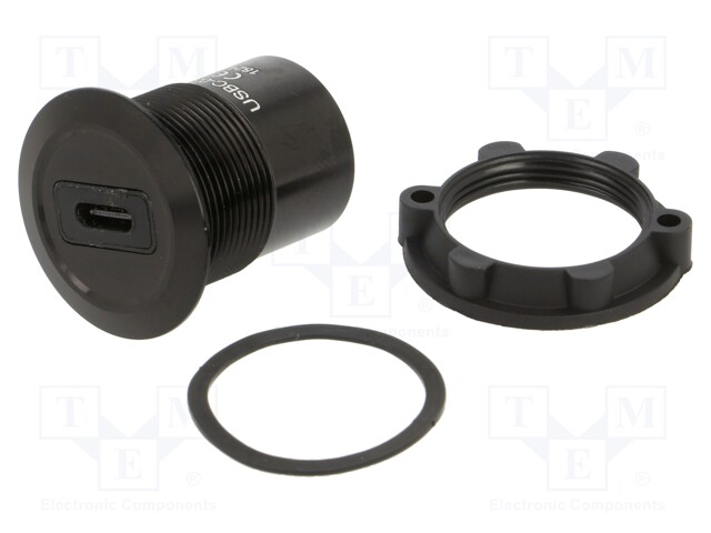 Adapter; for panel mounting,rear side nut; USB 3.0,USB 3.1