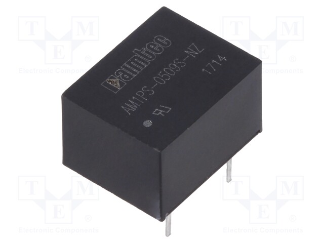 Converter: DC/DC; 1W; Uin: 4.5÷5.5V; 9VDC; Iout: 111mA; DIP8; 1.8g