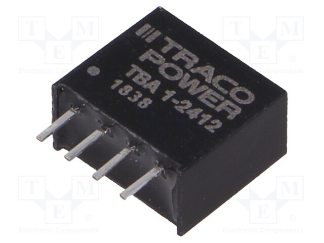 Converter: DC/DC; 1W; Uin: 21.6÷26.4V; Uout: 12VDC; Iout: 80mA; SIP4