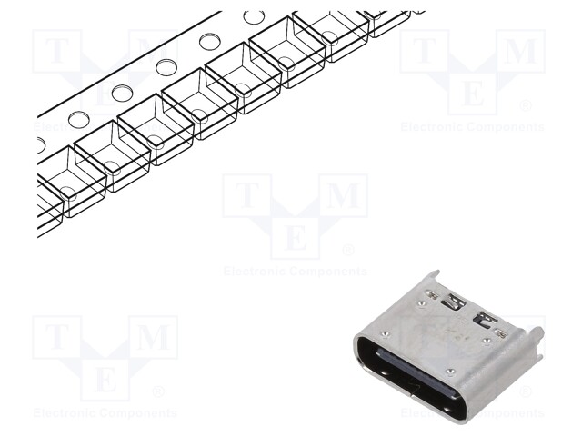 Socket; USB C; CX; on PCBs; SMT; PIN: 24; vertical; Gen2; USB 3.1