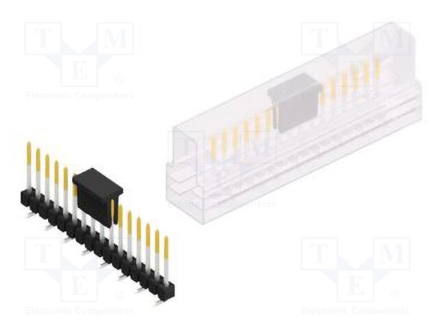 Connector: pin strips; pin header; male; PIN: 16; 2.54mm; SMT; 1x16