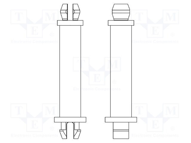 PCB distance; polyamide 66; L: 22.2mm; latch/latch; UL94V-2