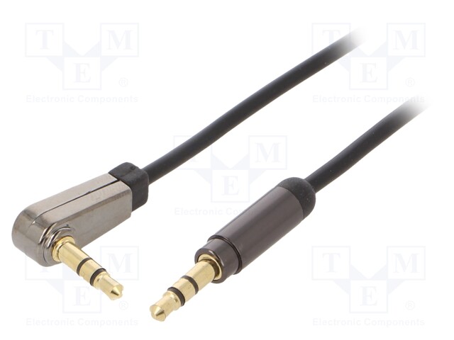 Cable; Jack 3.5mm 3pin plug,Jack 3.5mm 3pin angled plug; 1.8m