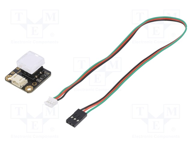 Module: button; 3.3÷5VDC; 27x26.5mm; Backlight colour: red