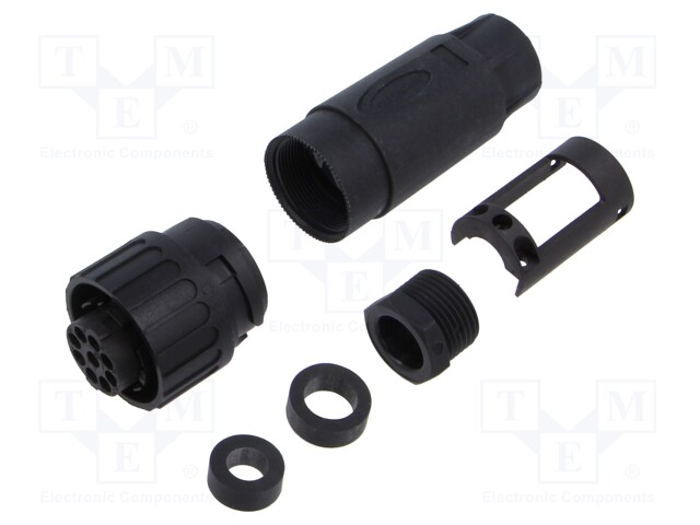 Connector: circular; plug; PIN: 9; male; w/o contacts; Series: C16-3