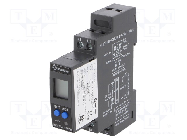 Timer; Range: 0,1s÷999h; SPDT; 24÷240VAC; 24÷240VDC; DIN; PIN: 6