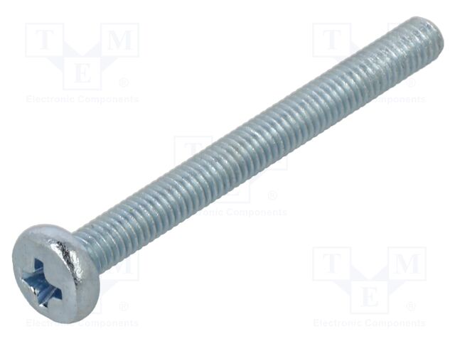 Screw; M3x30; Head: button; Phillips; PH1; steel; zinc; Øhead: 6mm