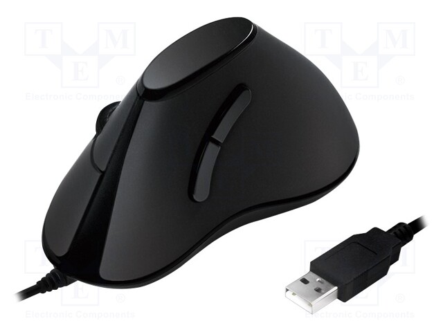 Optical mouse; black; USB; wired; No.of butt: 5