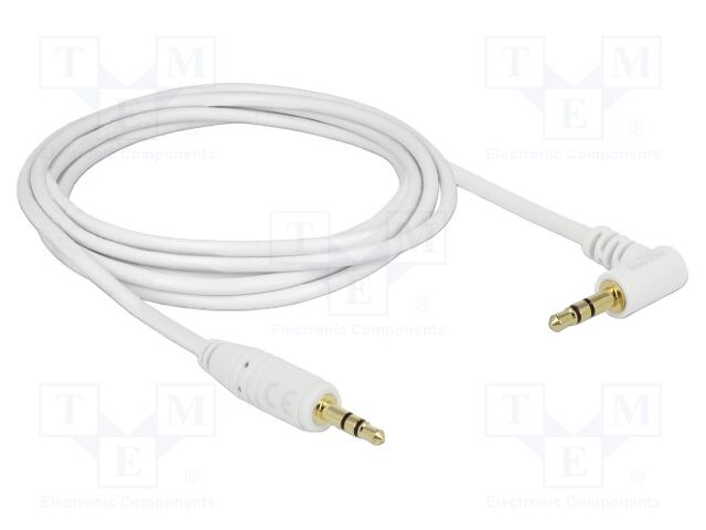 Cable; Jack 3.5mm 3pin plug,Jack 3.5mm 3pin angled plug; 2m