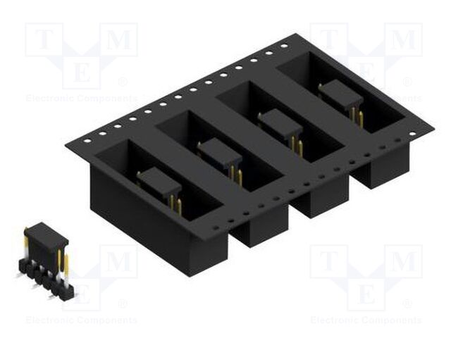 Connector: pin strips; pin header; male; PIN: 6; 2.54mm; SMT; 1x6