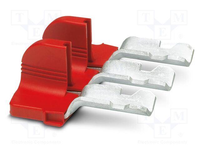 Comb bridge; PA; L: 27.9mm; ways: 3; W: 55.3mm; H: 64.5mm; Body: red