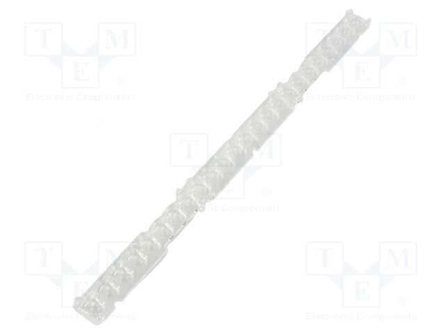 LED lens; rectangular; Mat: PMMA plexiglass; transparent; H: 6.6mm