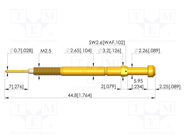 Test needle; screw-in