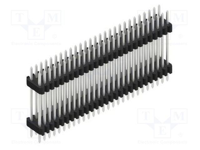 Connector: pin strips; pin header; male; PIN: 54; 1.27mm; THT; 2x27