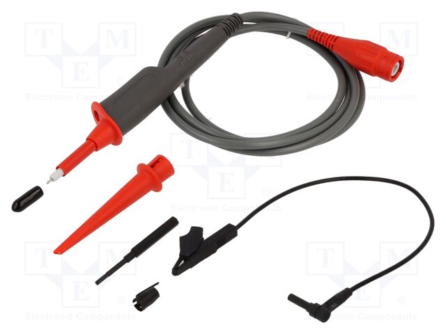 Probe: for oscilloscope; 0÷500MHz; 10: 1; 1ns; 10÷30pF; red; 1.2m