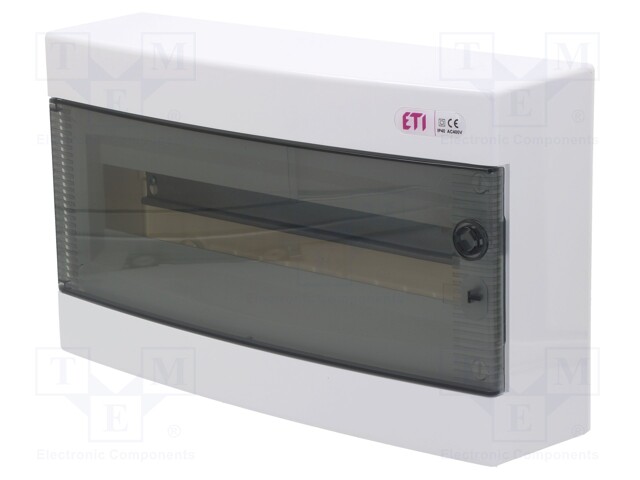 Enclosure: for modular components; IP40; white; No.of mod: 18