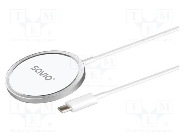 Inductance charger; white; Standard: Qi; 5÷12VDC; 15W