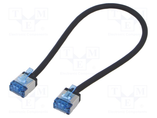 Patch cord; U/FTP; 6a; stranded; Cu; LSZH; black; 0.25m; 32AWG