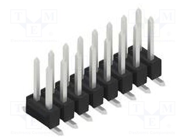 Connector: pin strips; pin header; male; PIN: 16; 2.54mm; SMT; 2x8