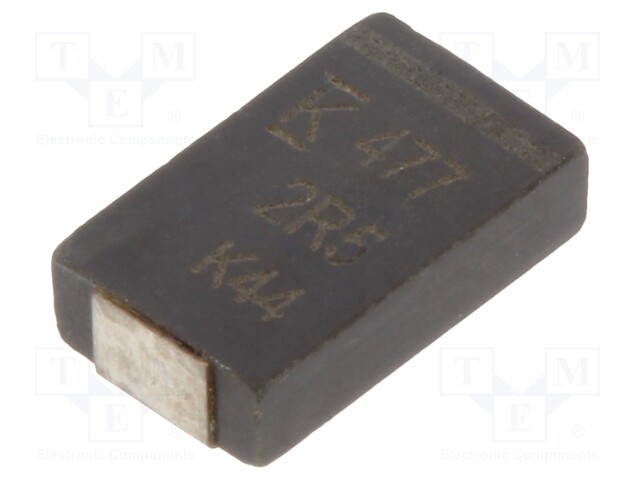 Capacitor: polymer; 470uF; 2.5VDC; Case: V; 2917; ESR: 3mΩ; SMD; ±20%