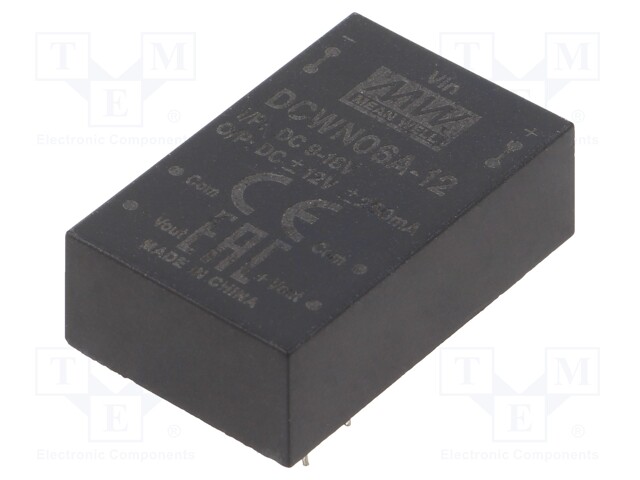 Converter: DC/DC; 6W; Uin: 9÷18V; Uout: 12VDC; Uout2: -12VDC; DIP24