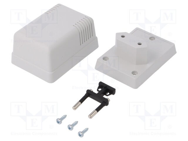 Enclosure: for power supplies; X: 52mm; Y: 70mm; Z: 47mm; ABS; grey