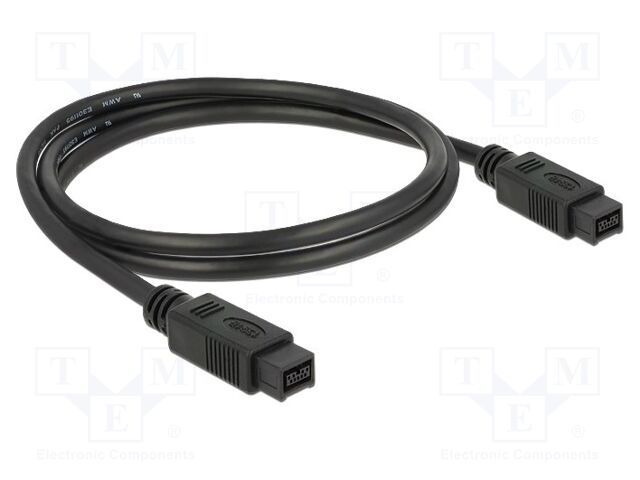 Cable; FireWire 9pin plug,both sides; 1m; black; Øcable: 6mm