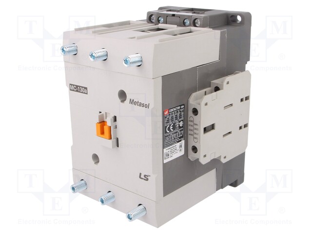 Contactor: 3-pole; NO x3; Auxiliary contacts: NO + NC; 24VDC; 130A