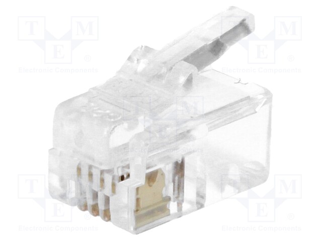 Plug; RJ11; PIN: 4; Layout: 4p4c; IDC,crimped; for cable