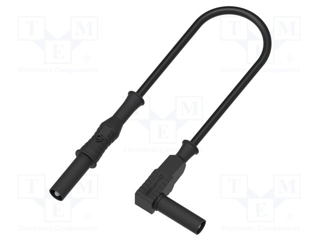 Test lead; 12A; banana plug 4mm,angular banana plug 4mm; Len: 2m