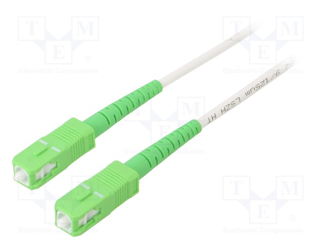 Fiber patch cord; OS2; SC/APC,both sides; 0.5m; LSZH; white