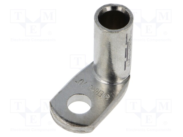Tip: ring tube; M10; 70mm2; crimped; for cable; angled 90°; tinned