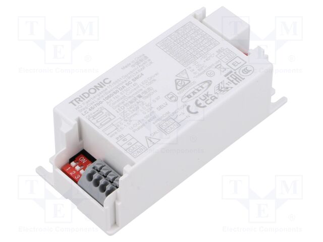Power supply: switching; LED; 45W; 15÷50VDC; 700÷1050mA; IP20; LC