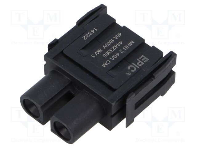 Connector: HDC; module; female; EPIC® MH; PIN: 2; w/o contacts; 40A