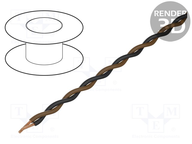 Wire: assembly; Core: stranded; 2x1.4mm; -20÷70°C; Package: 100m