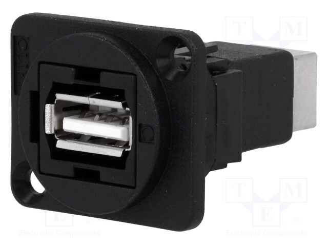 Coupler; USB A socket,USB B socket; FT; USB 2.0; plastic; 19x24mm