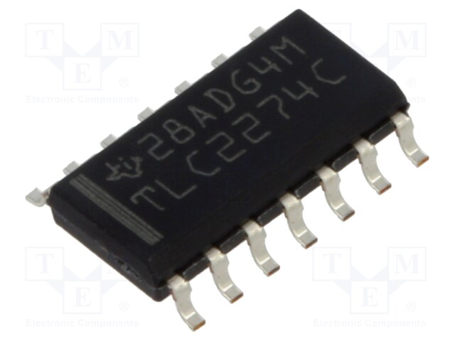 Operational Amplifier, 4 Amplifier, 2.18 MHz, 3.6 V/µs, ± 2.2V to ± 8V, SOIC, 14 Pins