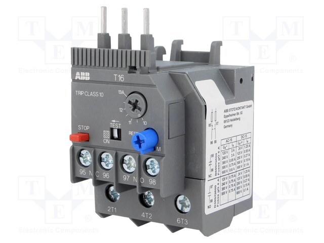 Thermal relay; Series: AF; Leads: screw terminals; 10÷13A
